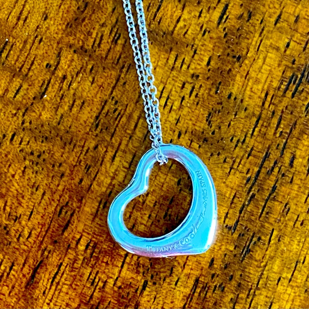 Tiffany & Co. Elsa Peretti Heart Silver Necklace